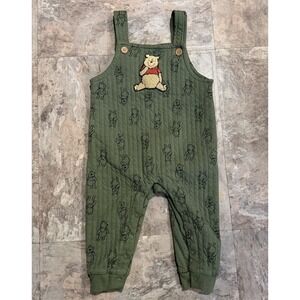 Disney Winnie the Pooh Overalls Green Classic Character Baby 18M Casual